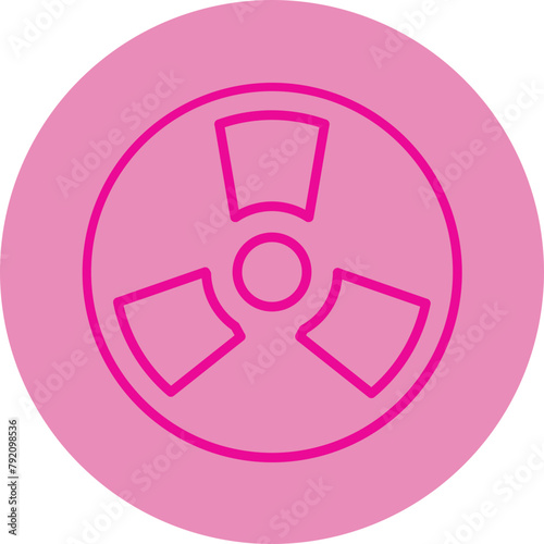 Radiation Pink Line Circle Icon