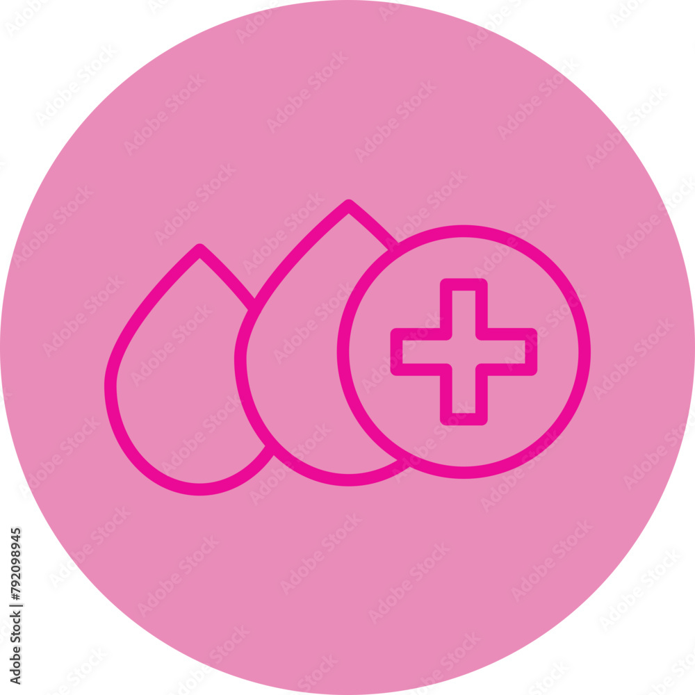 Blood Donation Pink Line Circle Icon Blood Donation Pink Line Circle Icon