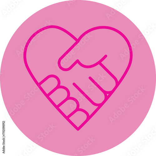 Philanthropy Pink Line Circle Icon