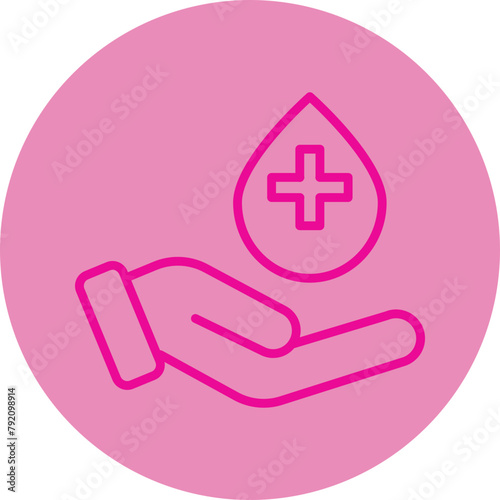 Donors Pink Line Circle Icon