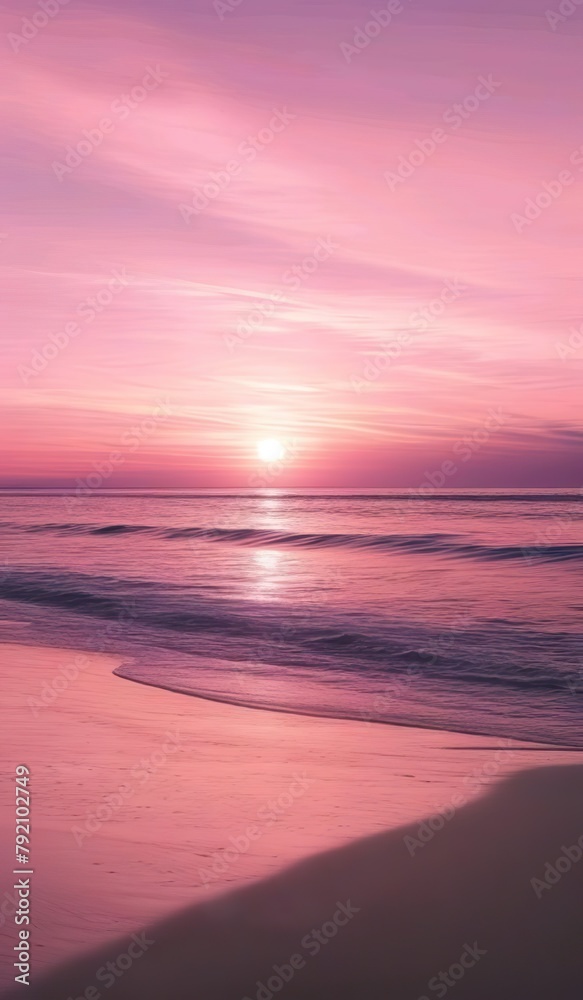 Fototapeta premium pink background with a sunset theme at sea