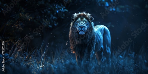 lion in the wild Savannah Generative AI