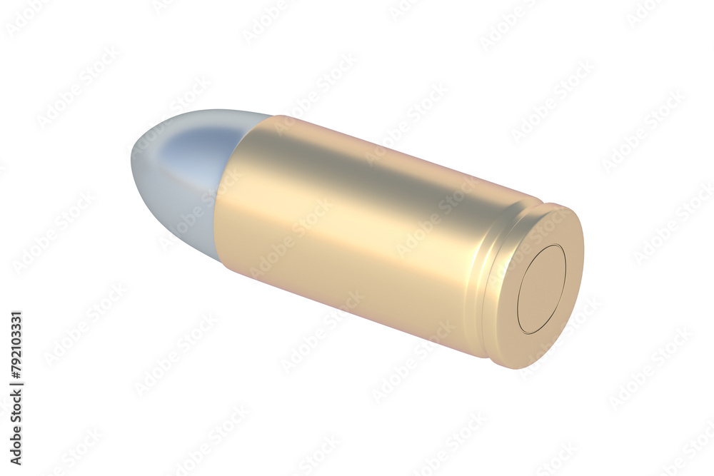 Pistol bullet isolated on white background. 3d render Pistol bullet isolated on white background. 3d render