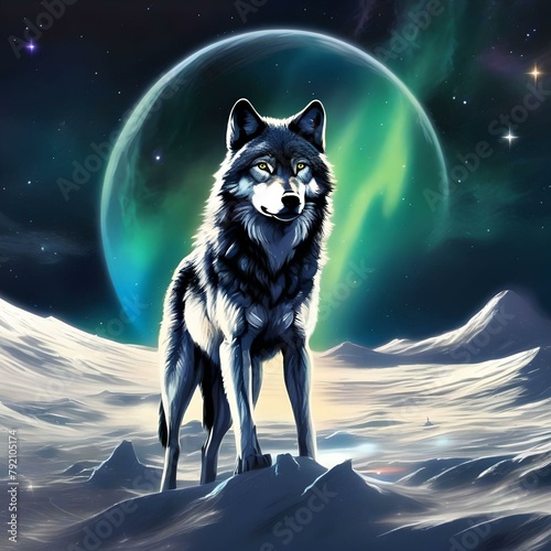 Wolf and Moon