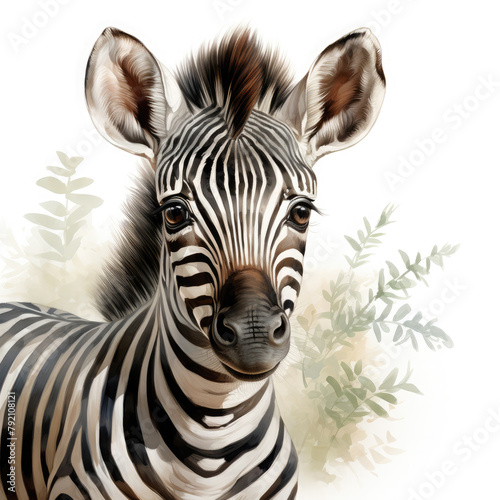 Watercolor Zebra  clipart Illustration  Generative Ai