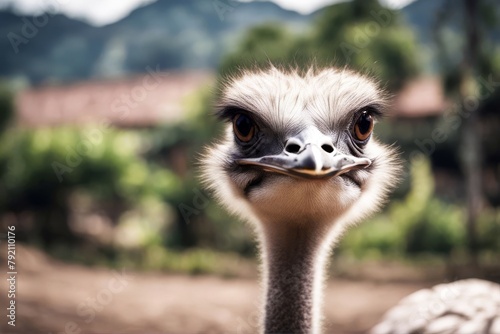 'zoo pereira ostrich risaralda portrait colombia bird animal beak head neck nature emu wildlife wild eye funny feather face flightless closeup outdoors' photo