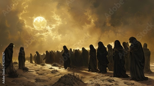 A group of pilgrims Mourning for imam Hussein.

 photo