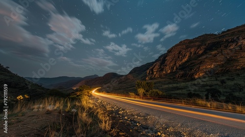 A long exposure night shot of the road at Serra da Leba near Lubango in the province of Hula in Angola.

 photo