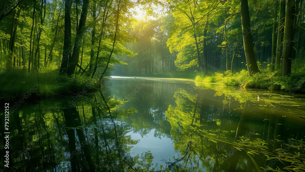 Serene Beauty of Forest Lake