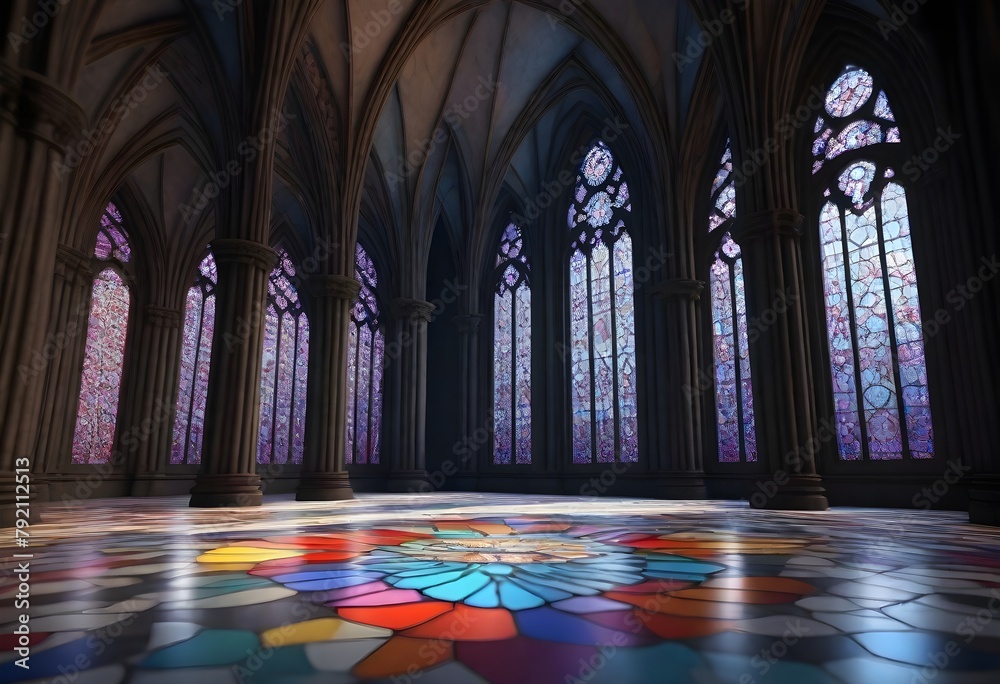 3D model an intricate 8k gothic cathedral interior (3)