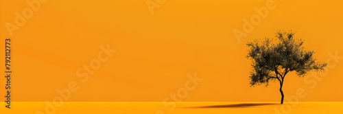 Sustainability with social impact consultant. Tree isolated on orange background with copy space. © Banner Brian