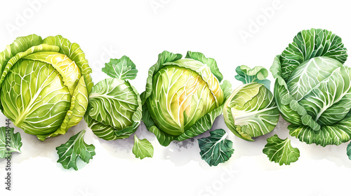 cabbage, several heads of cabbage