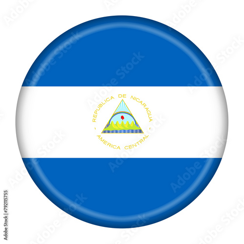 Nicaragua flag button with clipping path