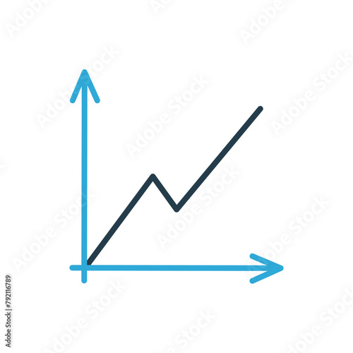 Isolated Graph Icon. Chart symbol. Vector illustration