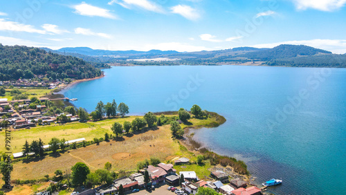 aerial dron view, lake nature landscape photo