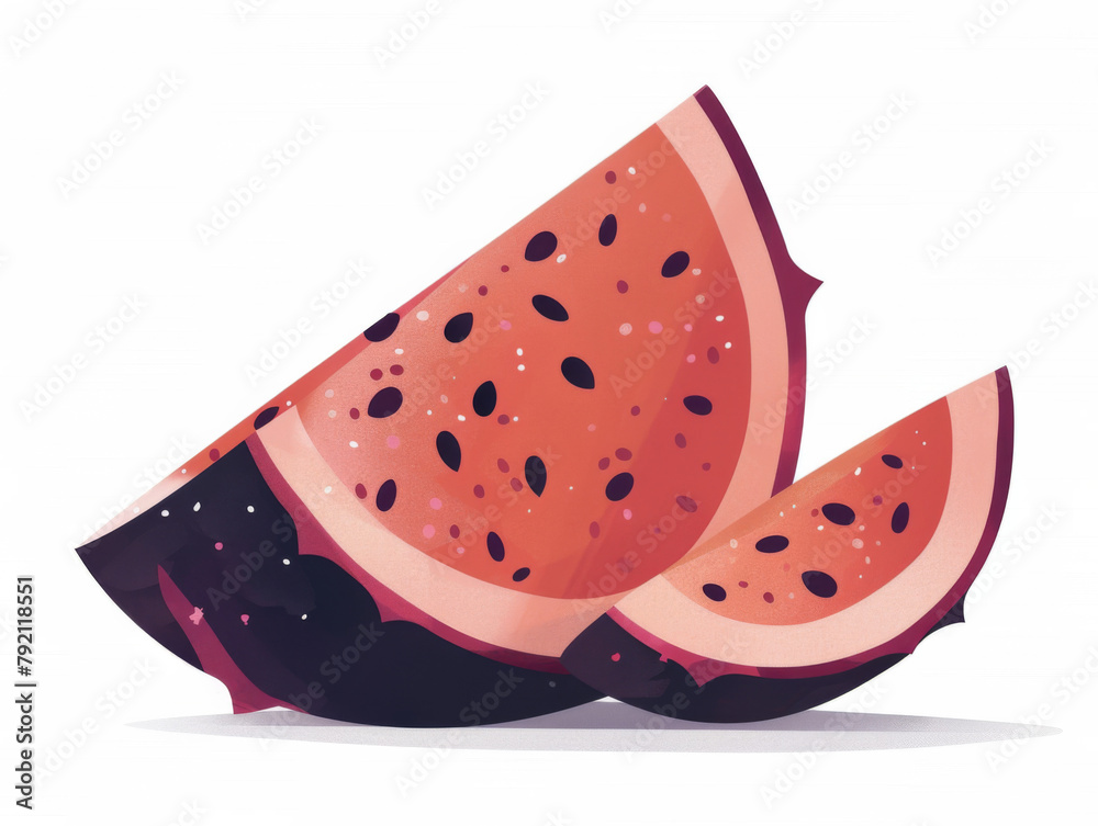 Vector illustration of sliced dragon fruit with seeds isolated on white. Vector illustration of sliced dragon fruit with seeds isolated on white.