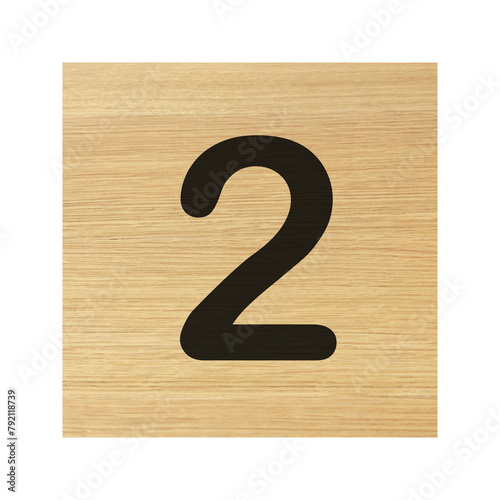 Two 2 wood block on white with clipping path