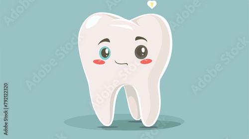 Adorable thoughtful tooth. Cute thinking mascot 