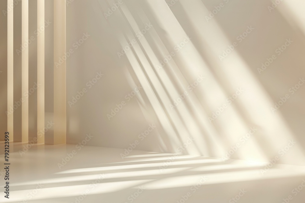 Light Beige Background with Light and Shadows Pattern for Product Presentation - generative ai Light Beige Background with Light and Shadows Pattern for Product Presentation - generative ai