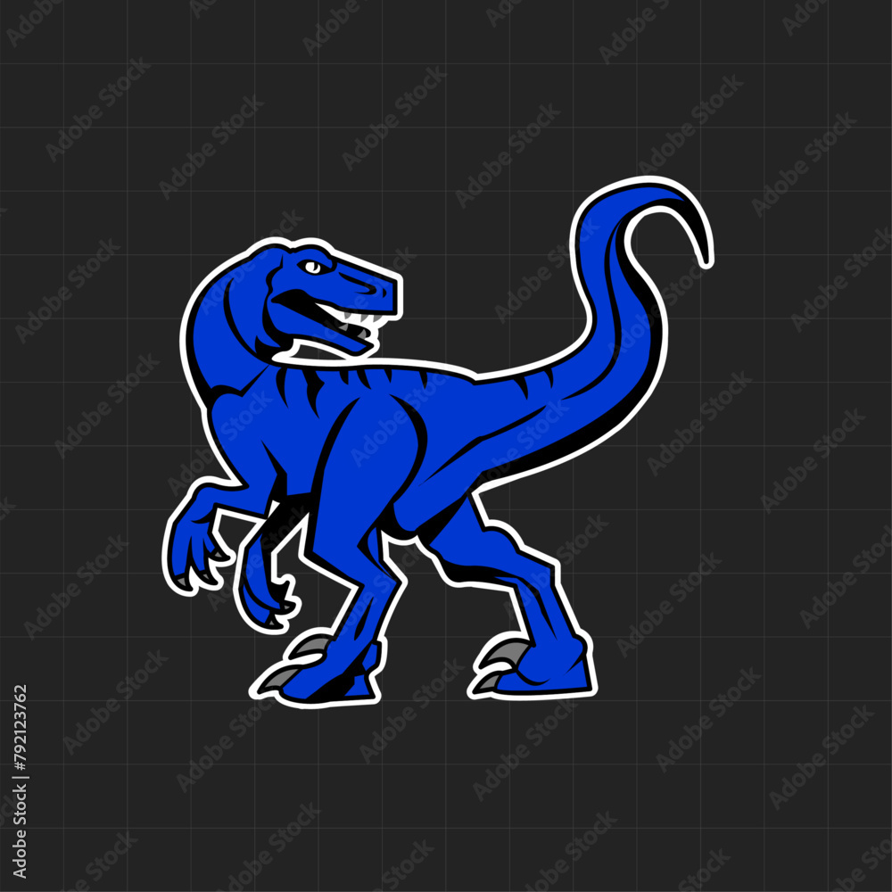 Fototapeta premium Raptor Dinosaur Mascot Vector Illustration