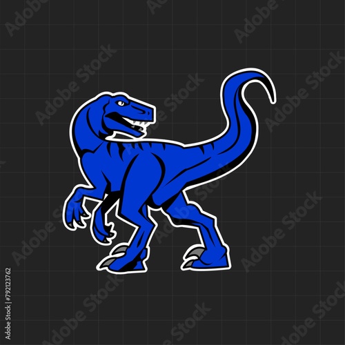 Raptor Dinosaur Mascot Vector Illustration