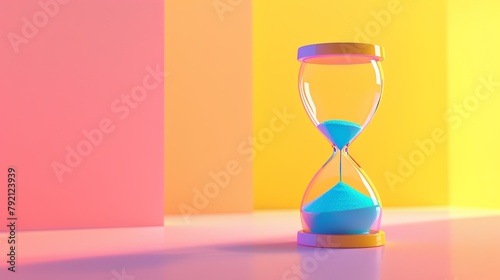 Cartoon hourglass time concept drawing painting art wallpaper background
