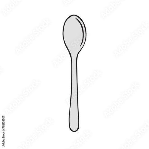 Vector hand drawn doodle sketch colored spoon isolated on white background
