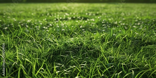 thick green grass in the meadow Generative AI