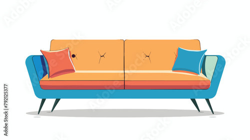 Mid-century retro sofa bed design. Trendy armless cusion photo