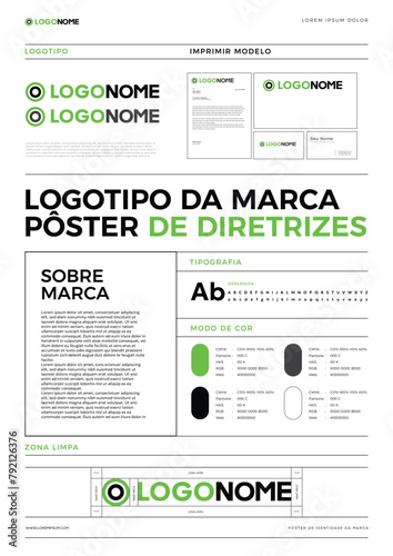 Editable Brand Guidelines poster in brazilian portuguese