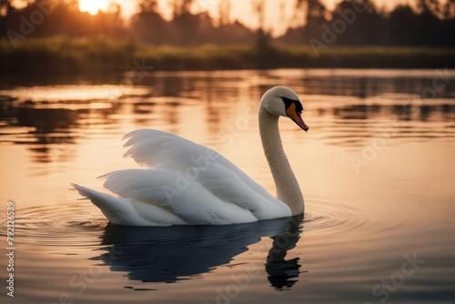 water swan day floating sunrise beauty landscape peaceful lake cygnet love beautiful spring bird morning symbol white background blue bright calm elegant graceful horizon light lovely mirror mist 