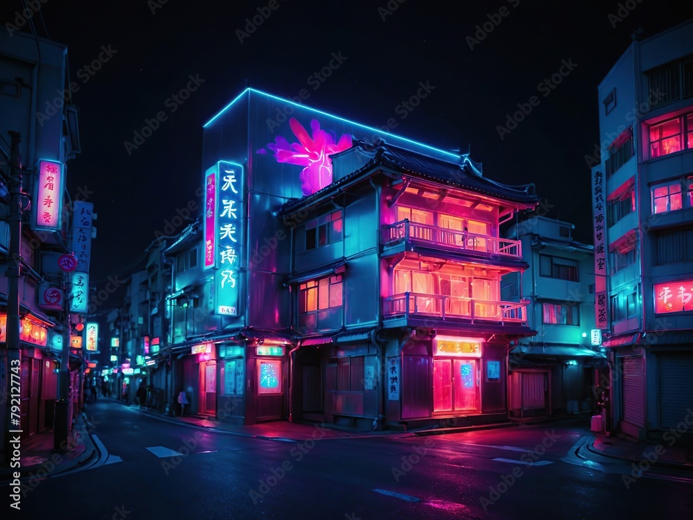 japan city street at night