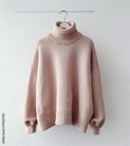 A Pink Sweater Hanging on a White Wall