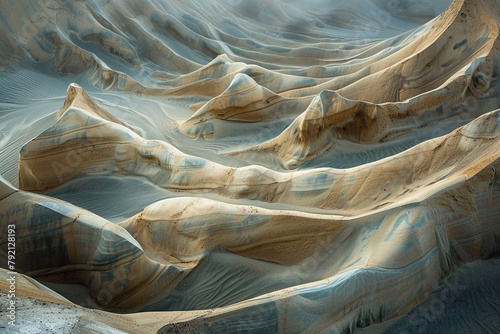 Undulating sand dunes sculpted by the coastal winds