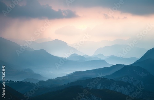 Distant Mountain Range View