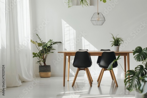 Room With Table, Chairs, Plants, and Potted Plants
