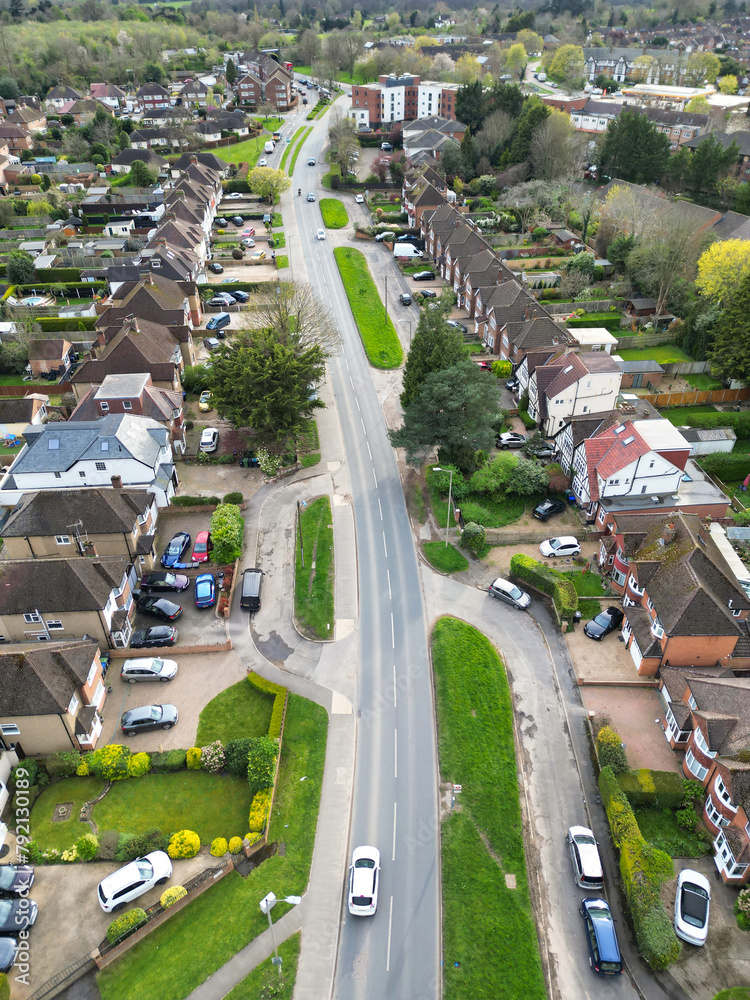 Aerial View of Central Denham Green London City of England United Kingdom. April 3rd, 2024 Aerial View of Central Denham Green London City of England United Kingdom. April 3rd, 2024
