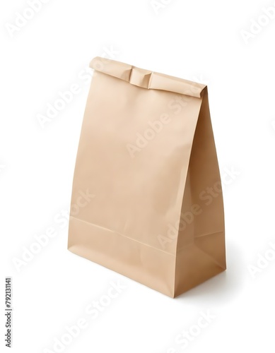 A brown paper bag with a folded top