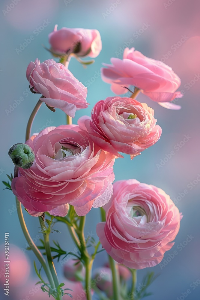 Obraz premium Pink Flowers Arranged in a Vase