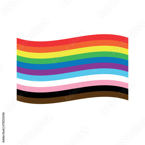 Vector flat new lgbtq flag isolated on white background