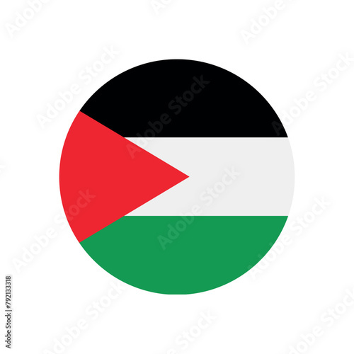 Vector flat Palestine round flag isolated on white background