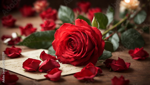 Red roses which symbolize love