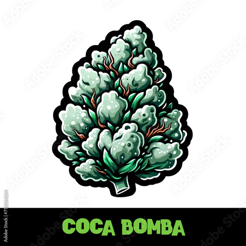 Vector Illustrated Coca Bomba Cannabis Bud Strain Cartoon
 (ID: 792134324)