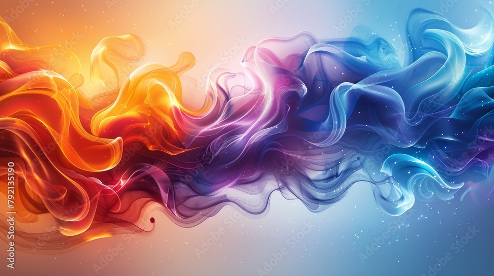Multicolored Background With Wavy Shapes