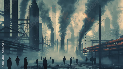 Earth air pollution illustration photo