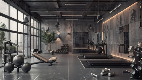 Gym interior and free space for your decoration 