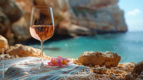 Glass of Wine on Beach