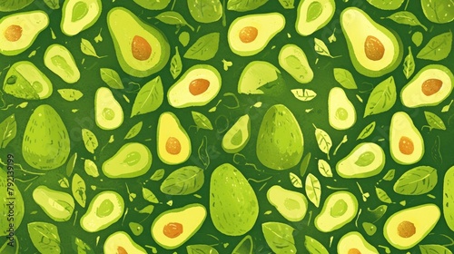 Wallpaper Mural An avocado pattern with a monochromatic theme is what you are looking for Torontodigital.ca