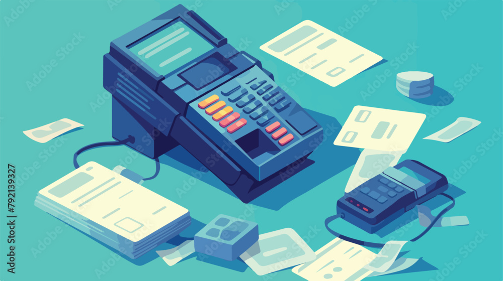 POS terminal Isolated vector icon in flat design Tr