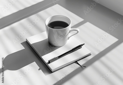 White Coffee Cup on Top of Book